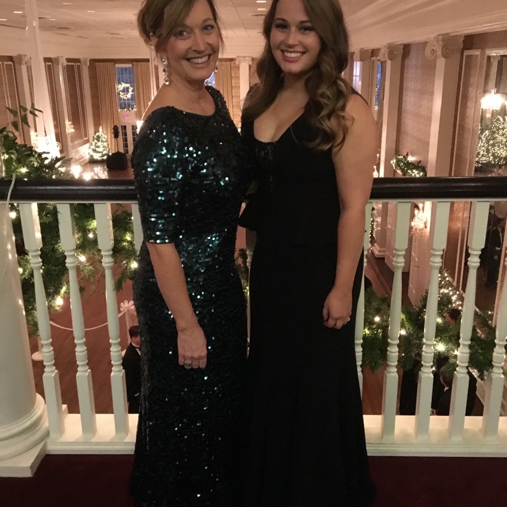 BcBG Green Sequin Evening Gown